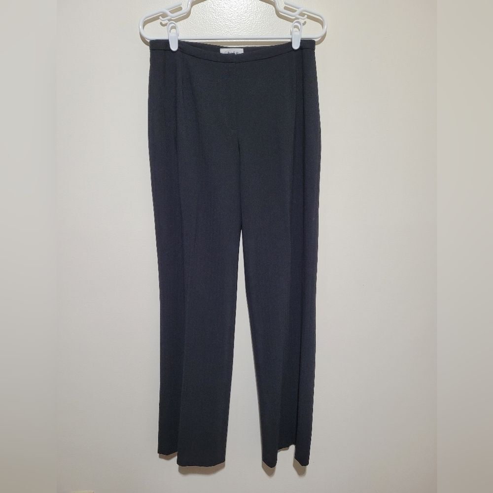Calvin Klein Black Straight Leg Wool Blend Pants
